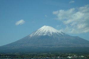 帰りのバスにて富士山がバッチリ
